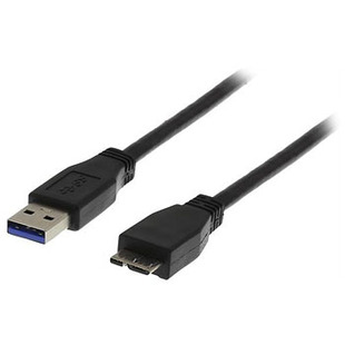 USB 3.0-kabel typ A till  Micro-B, 0,5 meter (svart)