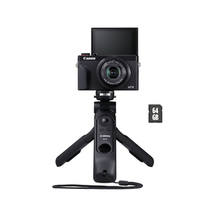PowerShot G7 X Mark III Vlogg-kit inkl. fjärrkontroll BR-E1 + bordsstativ/grepp + 64GB minneskort
