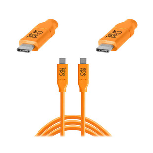 TetherPro USB-C till USB-C, 4,6 meter, orange, USB 3.1