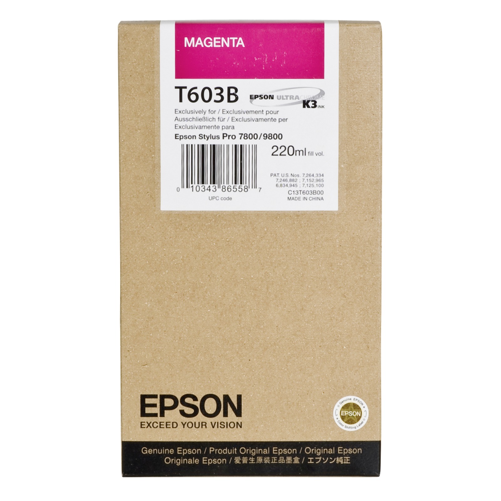 Epson T603B Magenta, 220 ml