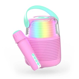KS-80 Karaoke Kit, LED högtalare & mic - Rosa