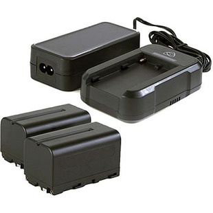 AtomX Power Kit 2, snabbladdare med 2 NP-F750 batterier