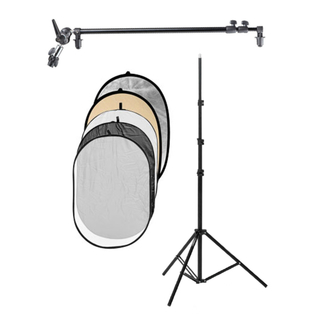 Reflexskärmskit 120x180cm, reflexskärmshållare, belysningsstativ 