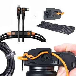 Tether Pro Optima 10G, LeverLock & 4,6m kabel kit - rak till vinklad, svart