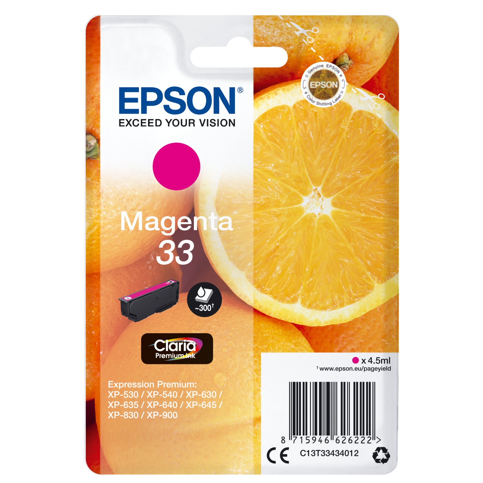 Epson Magenta Claria Premium 33 T3343