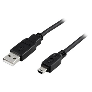 USB 2.0 kabel Typ A Hane - Typ Mini B Hane 2m, svart 