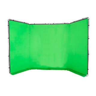 Panorama bakgrund tyg 4 x 2,3 m chromakey grön inkl hopfällbar aluminiumställning