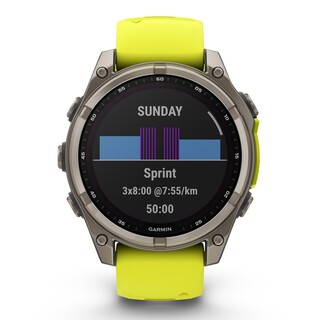 Fenix 8 - 47 mm, Solar Sapphire - Ti Graphite Amp Yellow