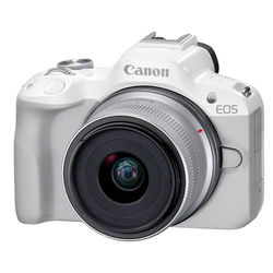 EOS R50 kamerahus - Vit + RF-S 18-45mm f/4,5-6,3 IS STM  