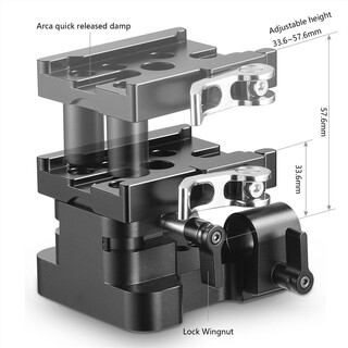 2145 universal 15 mm rail support system baseplate (QR plate excluded)
