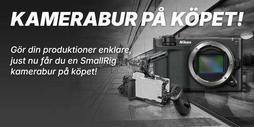 Kamerabur på köpet! Gör din produktioner enklare, just nu får du en SmallRig
kamerabur på köpet! Bilden visar ZR + Nikkor Z 24-70mm f/4 S #1 och 5468 kamerabur kit för Nikon ZR Advanced Edition #1.