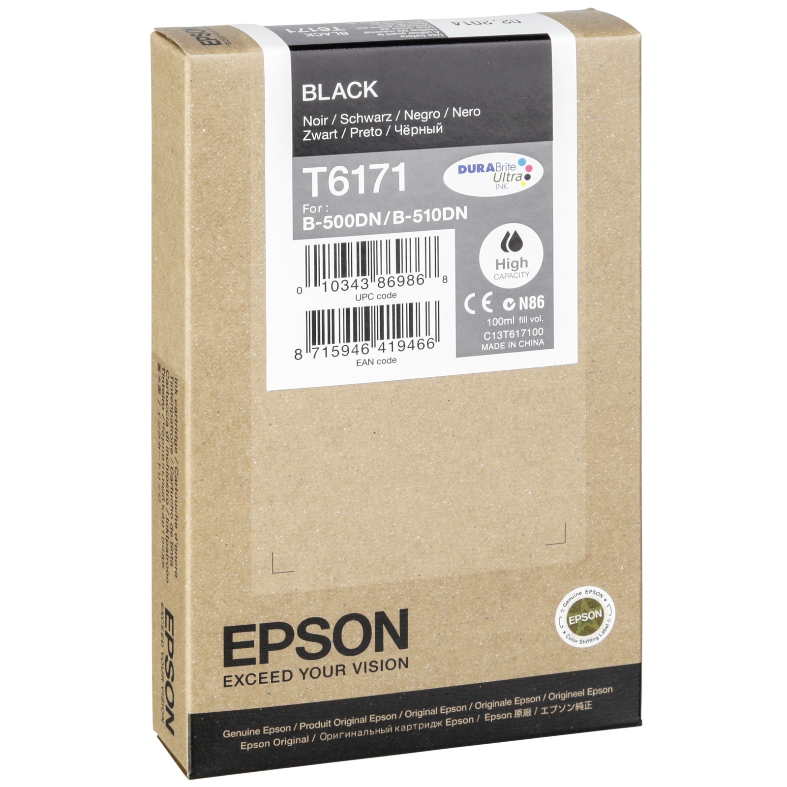 Epson Black T617 High Cap. 100 ml T6171