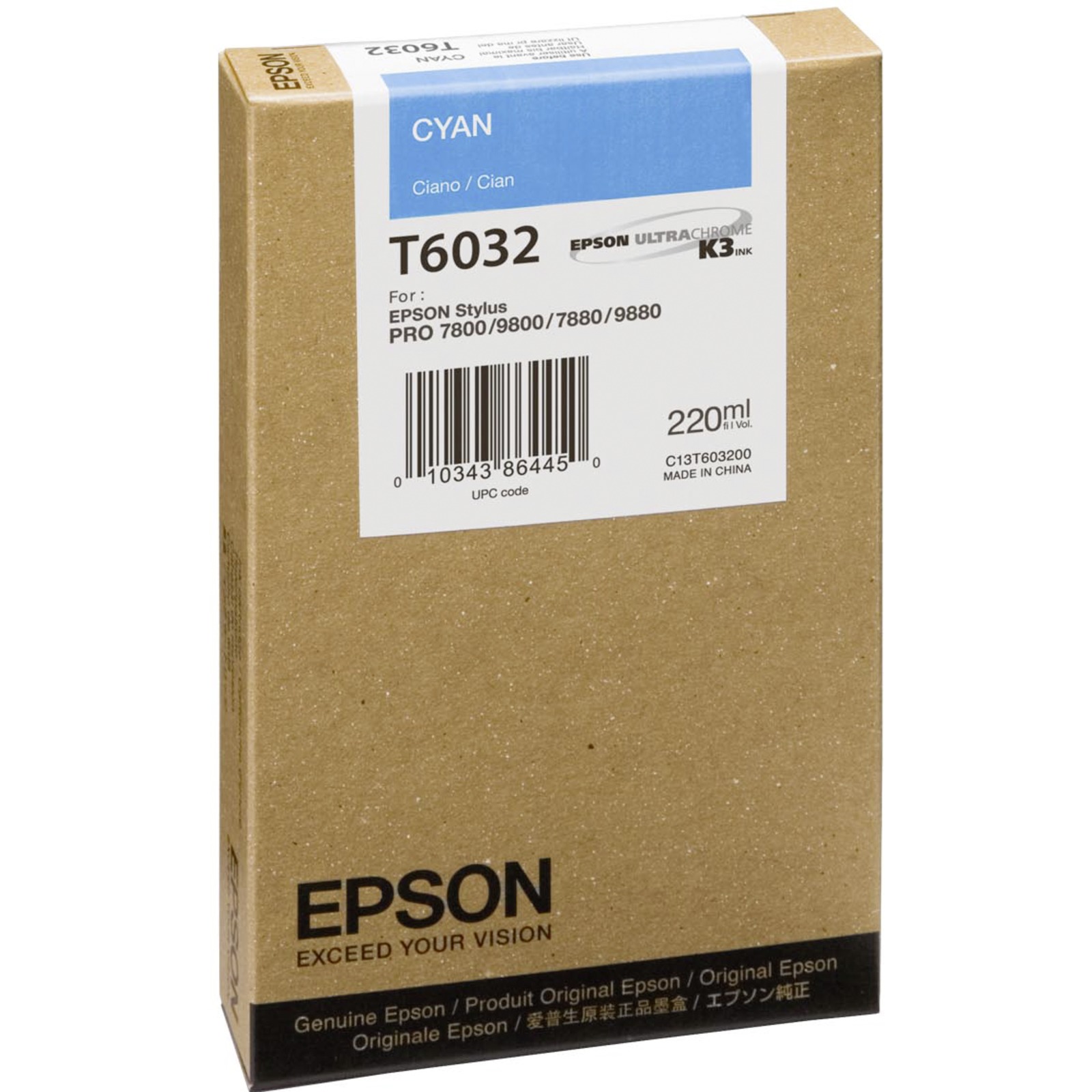 Epson T6032 Cyan, 220 ml