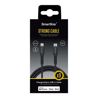 Strong, USB-kabel USB-C till Lightning, svart - 2m