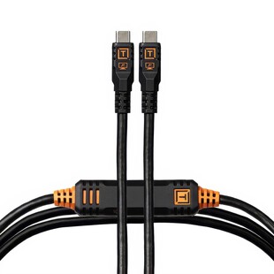 TetherPro Optima 10G USB-C kabel, 4,6m, Rak - svart