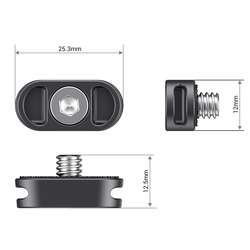 2366 mini plate för gimbal shoulder strap, 2-pack