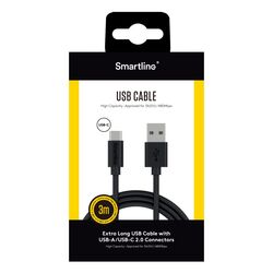 USB-A till USB-C 2.0 Svart - 3m