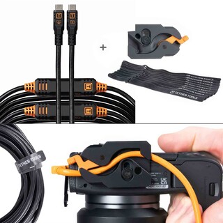 Tether Pro Optima 10G, LeverLock & 9,2m kabel kit - rak, svart