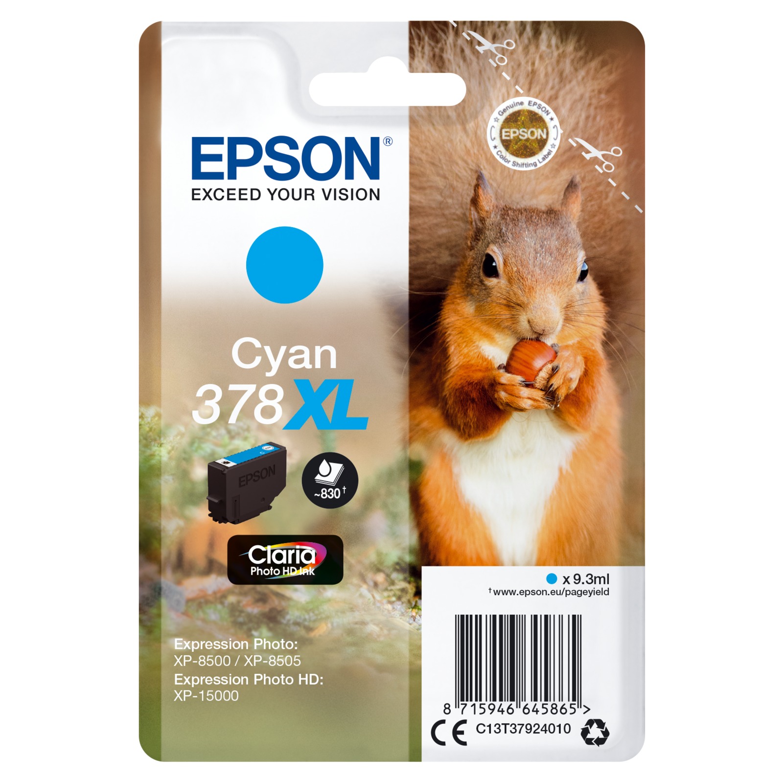 Epson Cyan Claria Photo HD 378 XL T3792