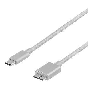 Prime USB 3.1 kabel USB-C till Micro-B, vit, 1m
