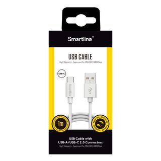 USB-A till USB-C 2.0 Vit - 1m