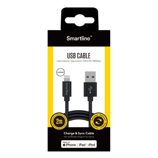 USB-A till Lightning Svart - 2m