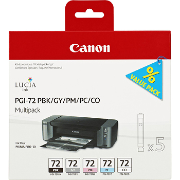 Canon PGI-72 PBK/GY/PM/PC/CO Multipack (5 patroner)