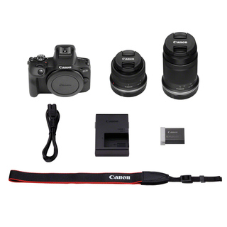 EOS R100 kamerahus + RF-S 18-45mm f/4,5-6,3 IS STM + RF-S 55-210mm f/5-7,1 IS STM 