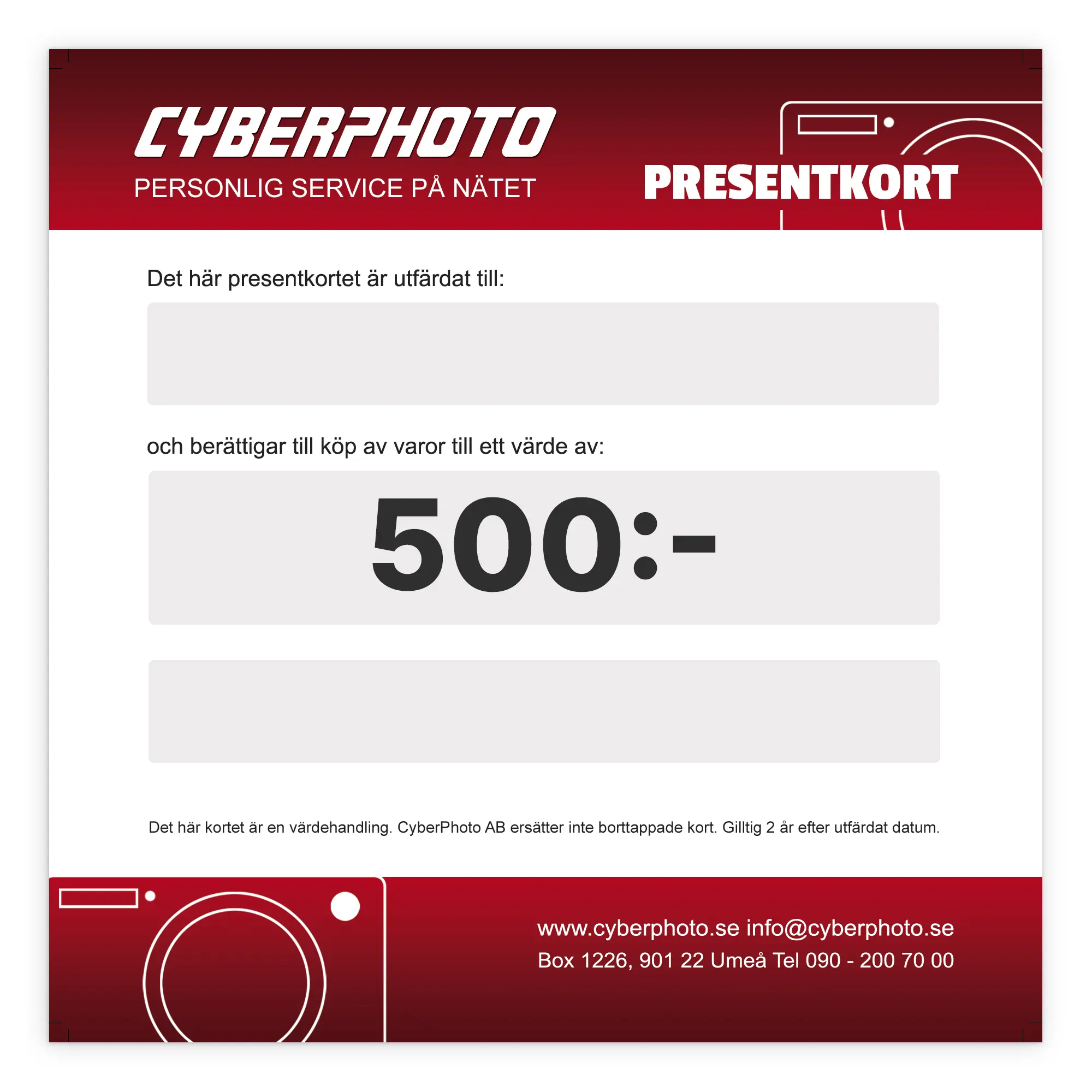 Presentkort 500kr