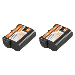 2 st batterier motsv. Nikon EN-EL15c, inkl. dubbel USB-laddare