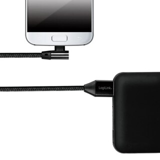 Vinklad MicroUSB-kabel USB 2.0 1m