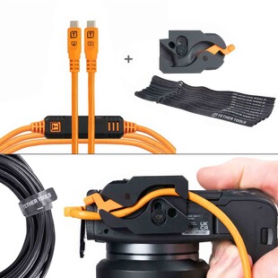 Tether Pro Optima 10G, LeverLock & 4,6m kabel kit - rak, orange