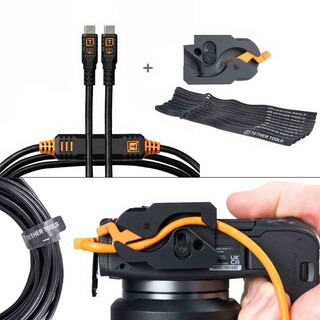 Tether Pro Optima 10G, LeverLock & 4,6m kabel kit - rak, svart