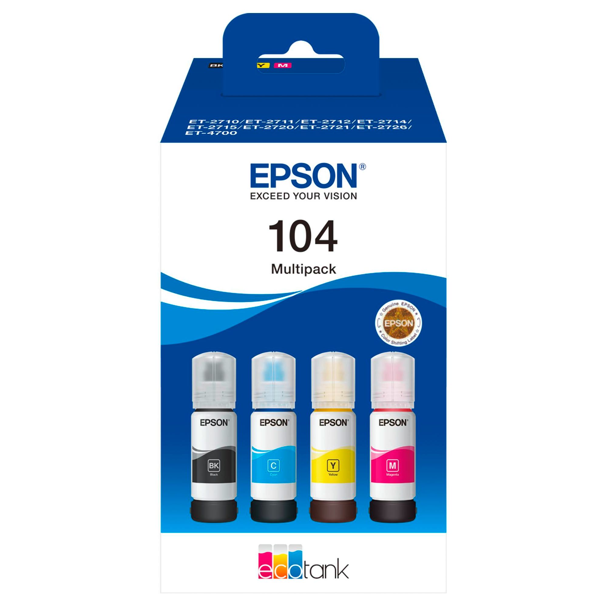 Epson EcoTank 104 BK/C/M/Y Multipack - 65ml