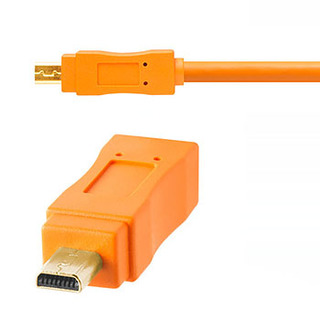TetherPro USB 2.0 A till mini-B, orange (OBS! 8-pinnars mini-B-kontakt) 