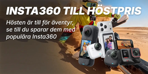 Insta360 till höstpris. Hösten är till för äventyr, se till du sparar dem med populära Insta360. Bilden visar produkter.png.