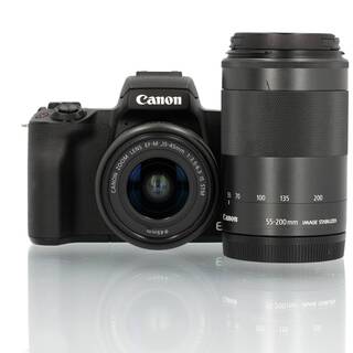 EOS M50 svart kamerahus + EF-M 15-45/3,5-6,3 IS STM + EF-M 55-200/4,5-6,3 IS STM (begagnad)