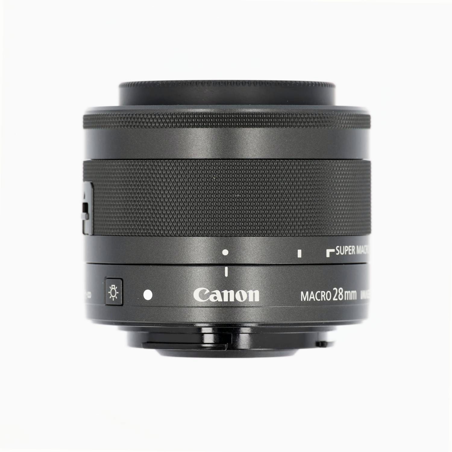 Canon EF-M 28mm f/3,5 Macro IS STM (till EOS M), med inbyggd belysning (begagnad)