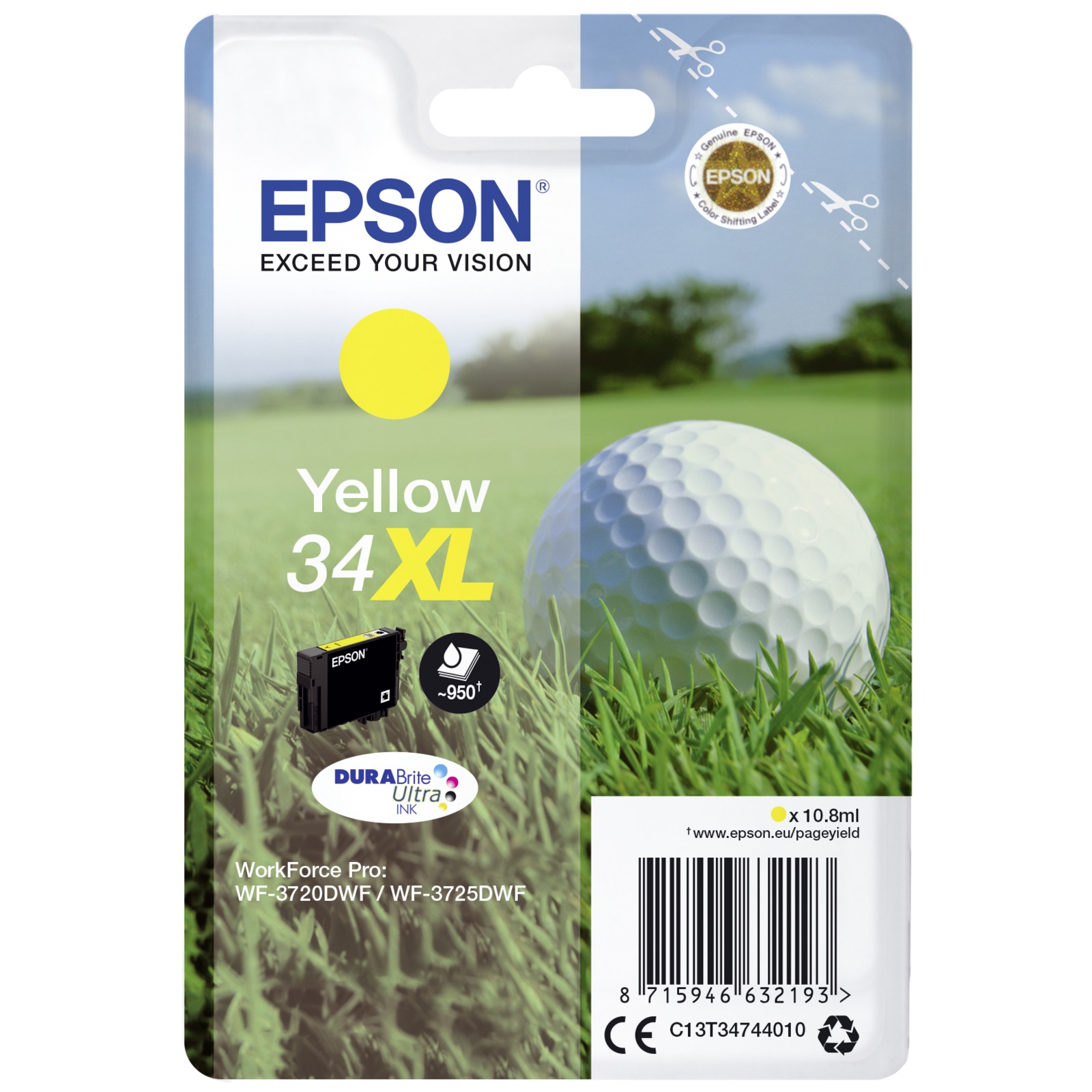 Yellow DURABrite Ultra Ink 34 XL T3474
