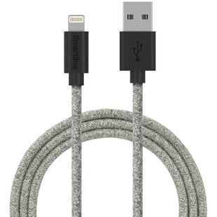 Fuzzy USB-kabel Lightning Grå - 2m