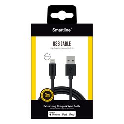 USB-A till Lightning Svart - 3m