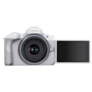 EOS R50 kamerahus - Vit + RF-S 18-45mm f/4,5-6,3 IS STM  