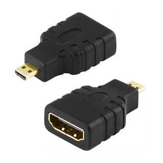 HDMI-adapter, A hon-D han(micro)-kontakt, svart