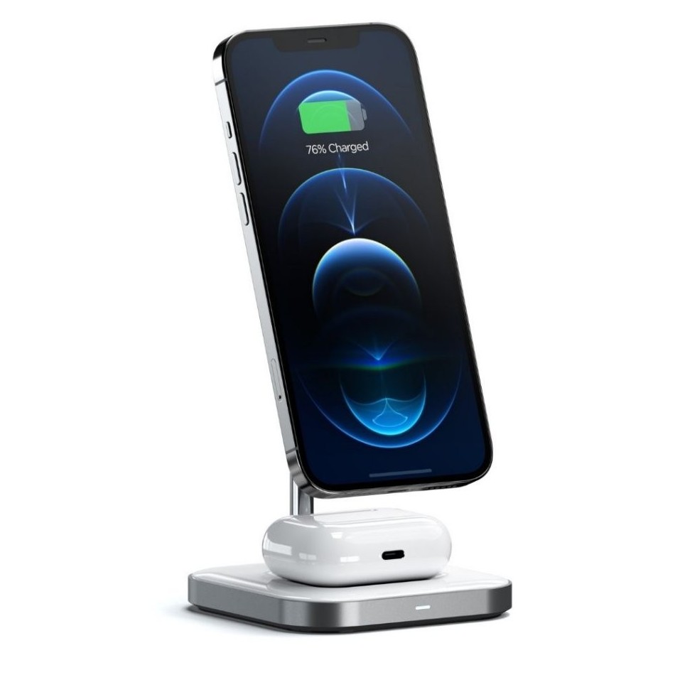 Magnetisk 2-i-1 Trådlös Laddningsstation