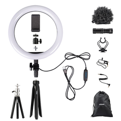 Vloggkit VL-26, ringbelysningskit + mikrofon CV-01 för mobiltelefon