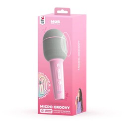 Groovy, karaoke mikrofon med bluetooth högtalare - Rosa