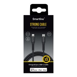 Strong, USB-kabel USB-C till Lightning, svart - 2m