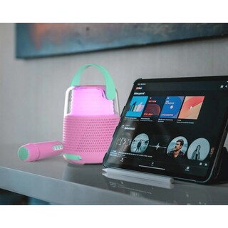 KS-80 Karaoke Kit, LED högtalare & mic - Rosa