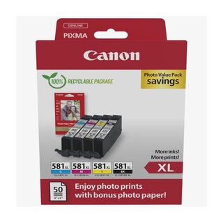 CLI-581XL multipack (BK/C/M/Y) + fotopapper