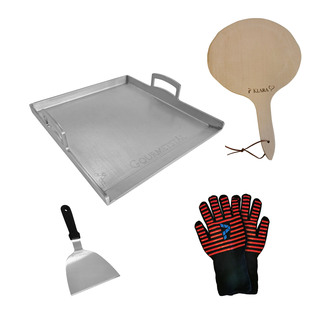 paket Pro - stekbord + stekskrapa + pizzaspade + handskar
